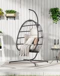 Hanging Egg Chair with Stand and Cushion - Comfortable Indoor Outdoor