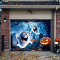 Halloween Garage Door Decorations with Cute Ghost Design - Fun Outdoor