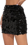 Sequin Skirt for Women Stretchy Bodycon Mini - Party Sparkle