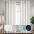 Pitalk 105 in Extra Long Linen Curtains 2-Panel Set - Semi Sheer