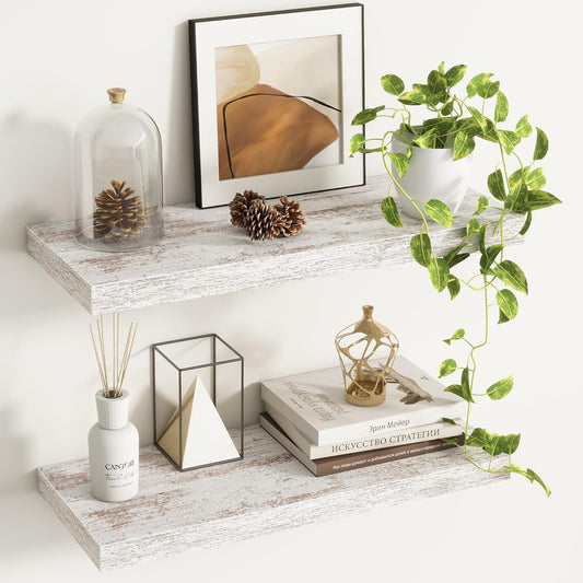 Rustic Black Floating Shelves for Stylish Home Decor Storage