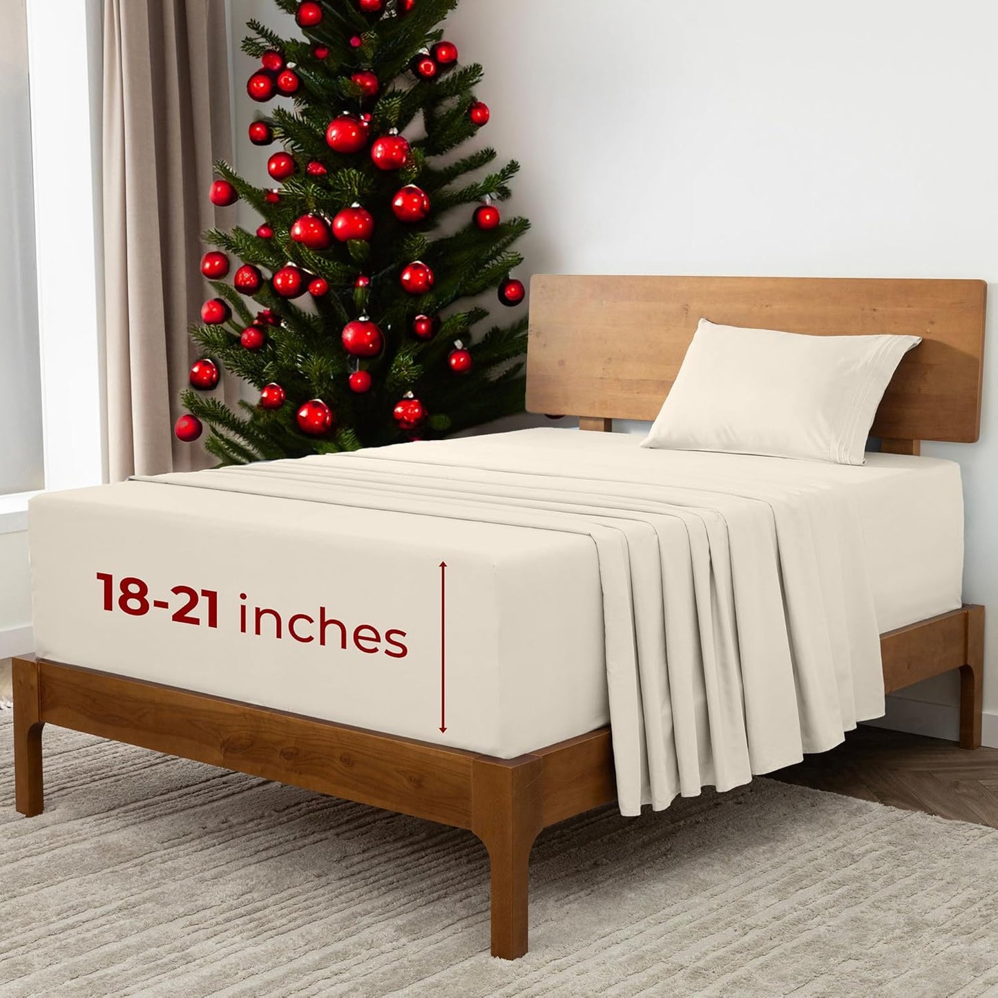 Mellanni Extra Deep Twin Sheets - Ultra Soft & Cooling Bedding
