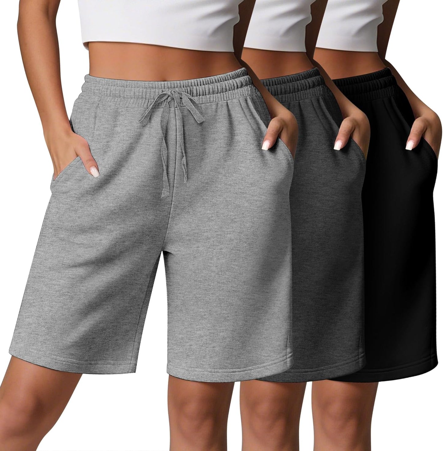 3 Pcs Women Quick Dry Bermuda Shorts for Yoga and Sports