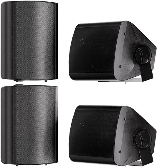 Outdoor Audio Bliss: 5.25 Passive Wall Mount Speakers x 2 Pairs