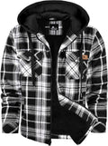 Men's Thick Fleece Plaid Jacket Flannel Sherpa Lined Full Zip Hoodie