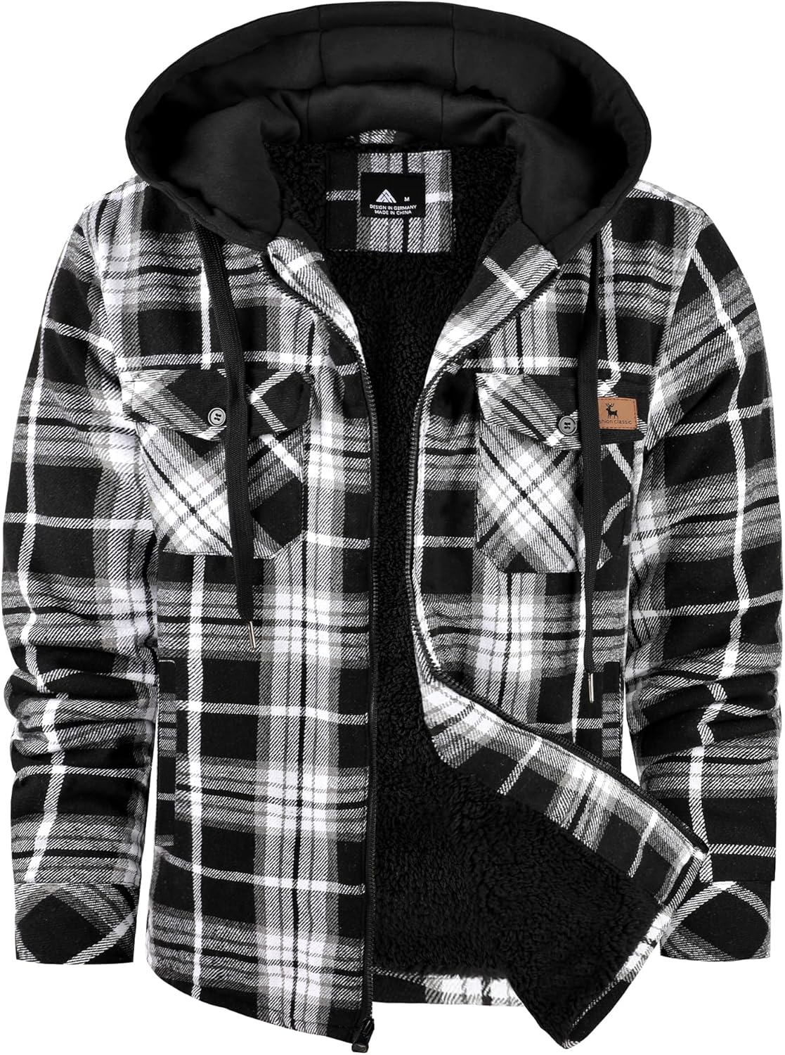 Men's Thick Fleece Plaid Jacket for Winter Warmth and Style