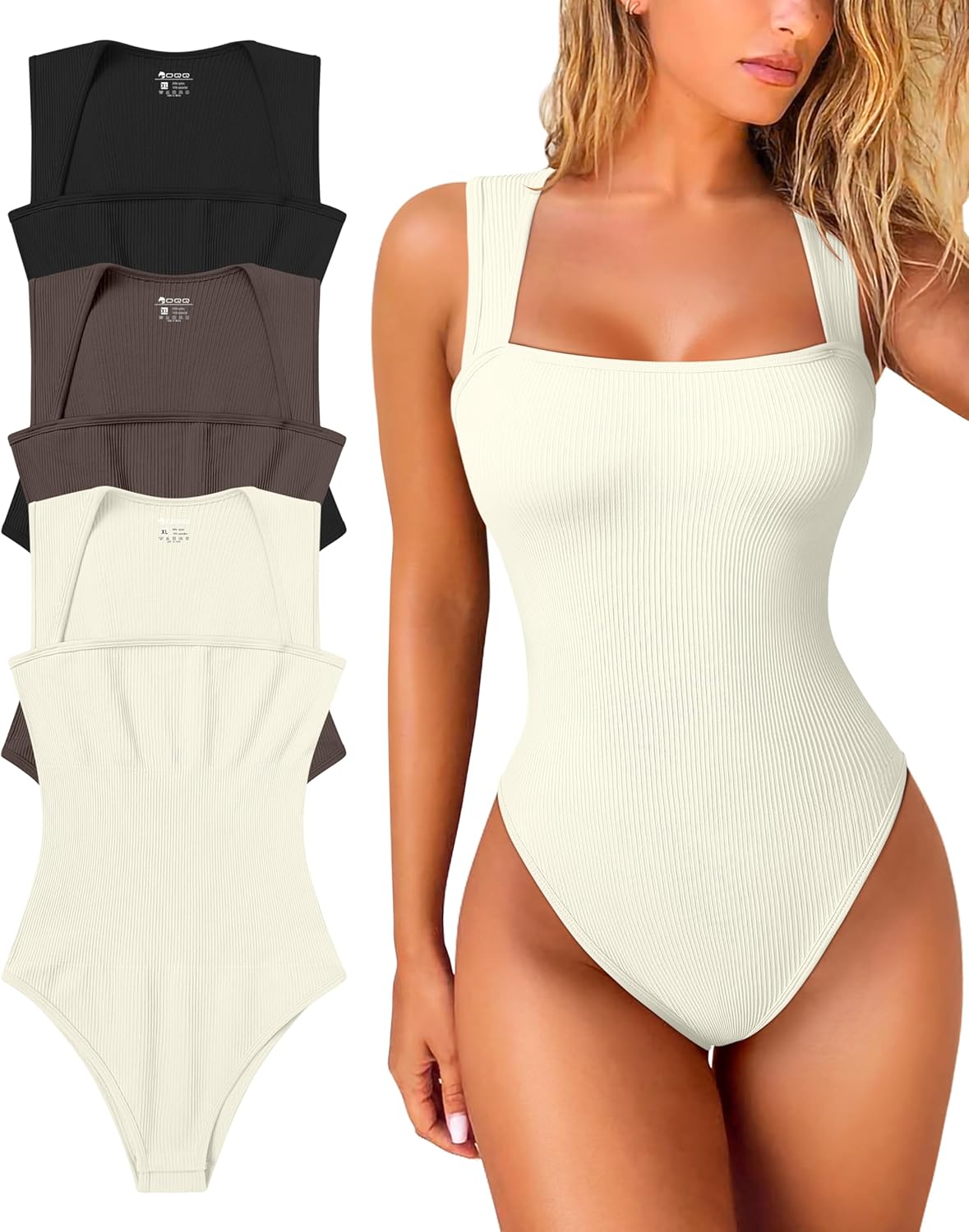 OQQ Women's 3 Piece Bodysuits for Stylish Comfort and Fit