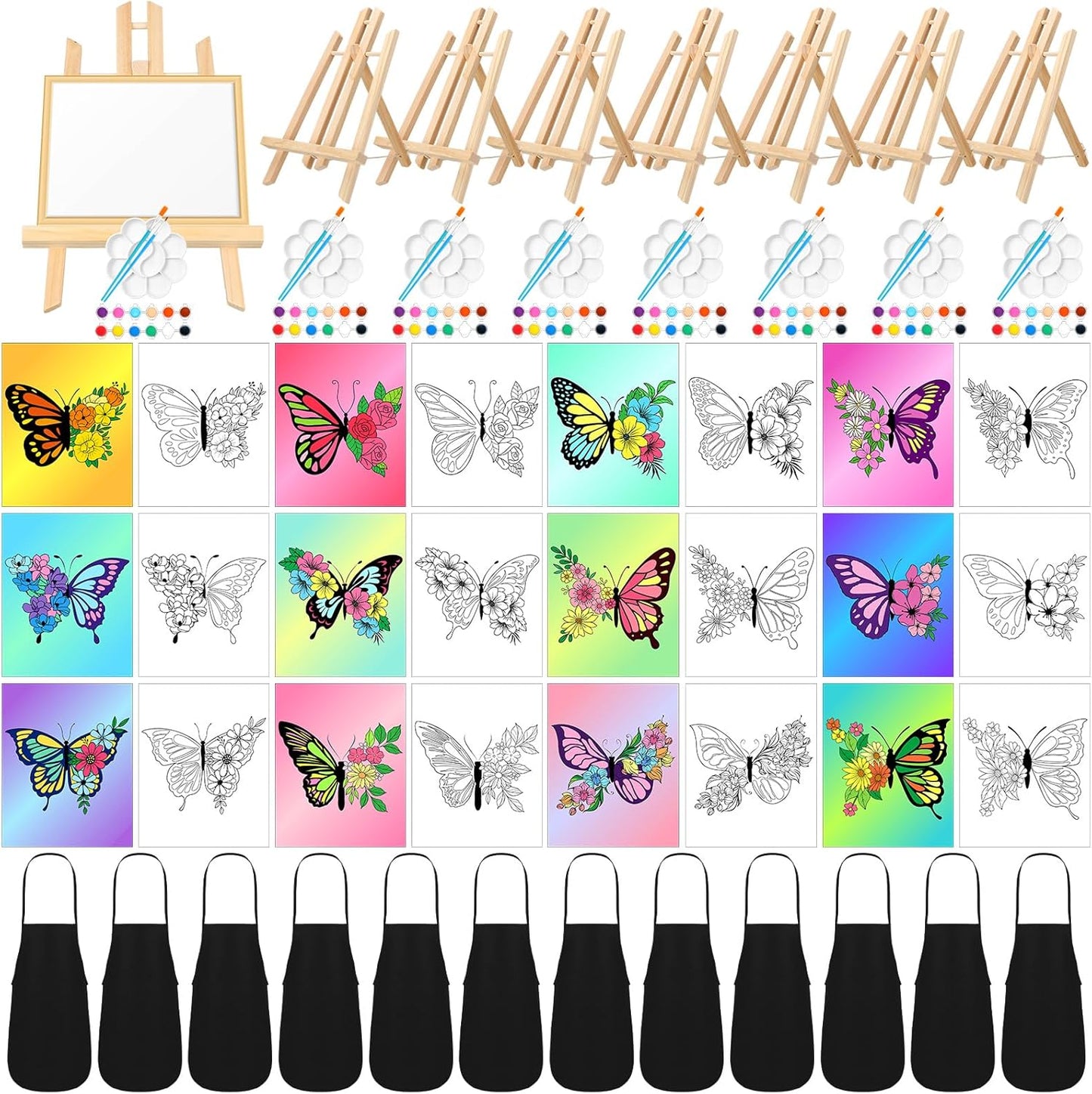 Motipuns 12 Set Pre Drawn Canvas Painting Kit for Adults
