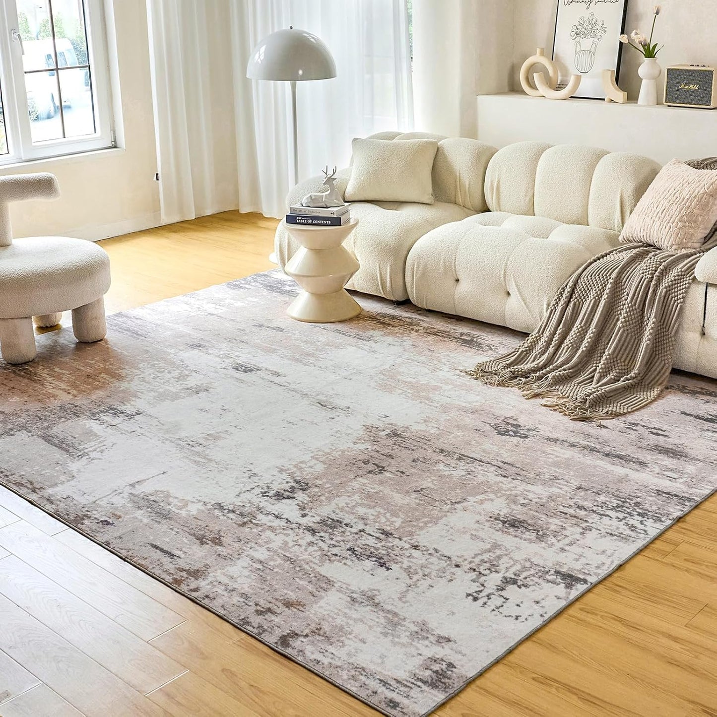 Soft Stain-Resistant 5x7 Area Rug - Non-Slip Backing