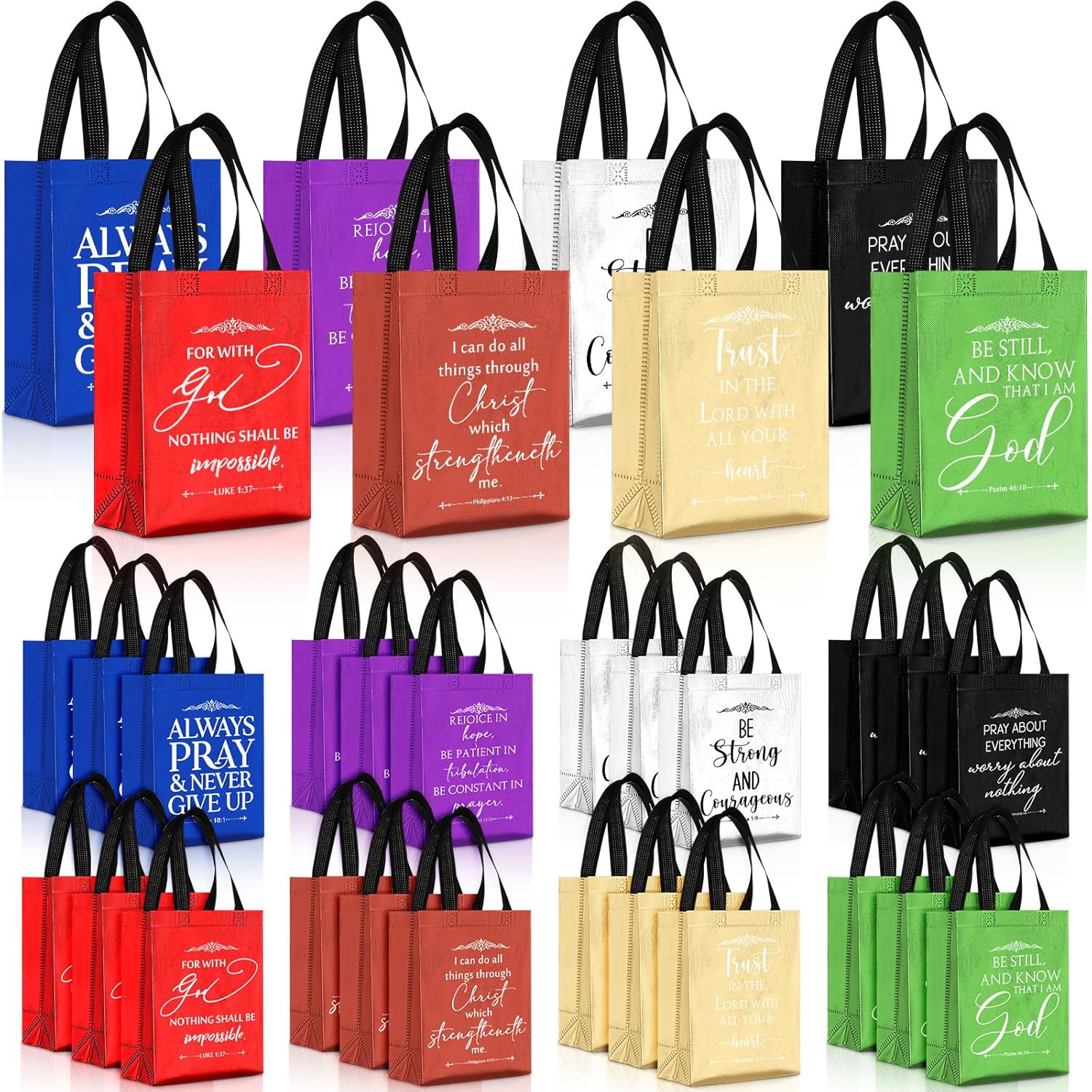 40 Pcs Reusable Bible Verse Gift Bags for Religious Events