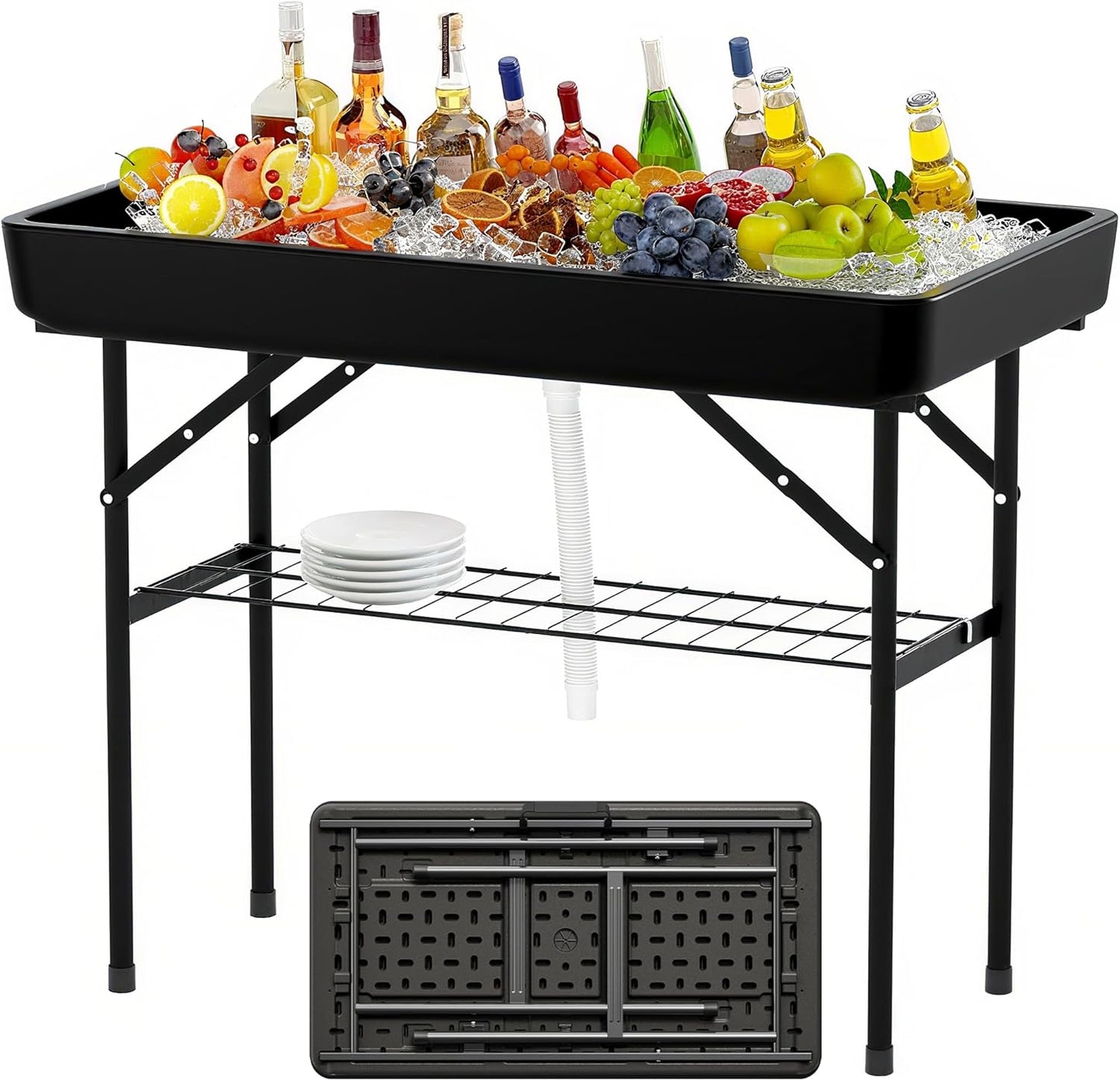Portable 4 Foot Folding Party Ice Cooler for Events and BBQs