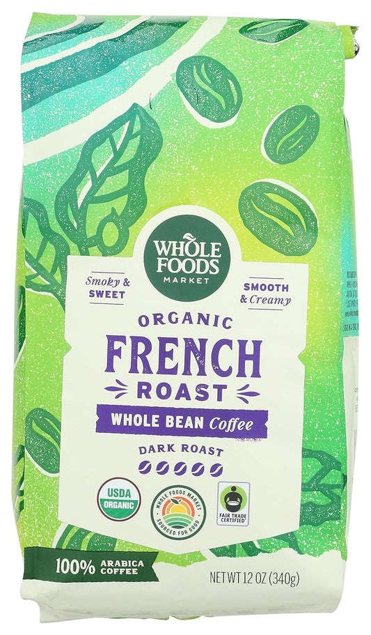Organic Dark French Roast Coffee, Smoky Sweet Blend, 12 oz
