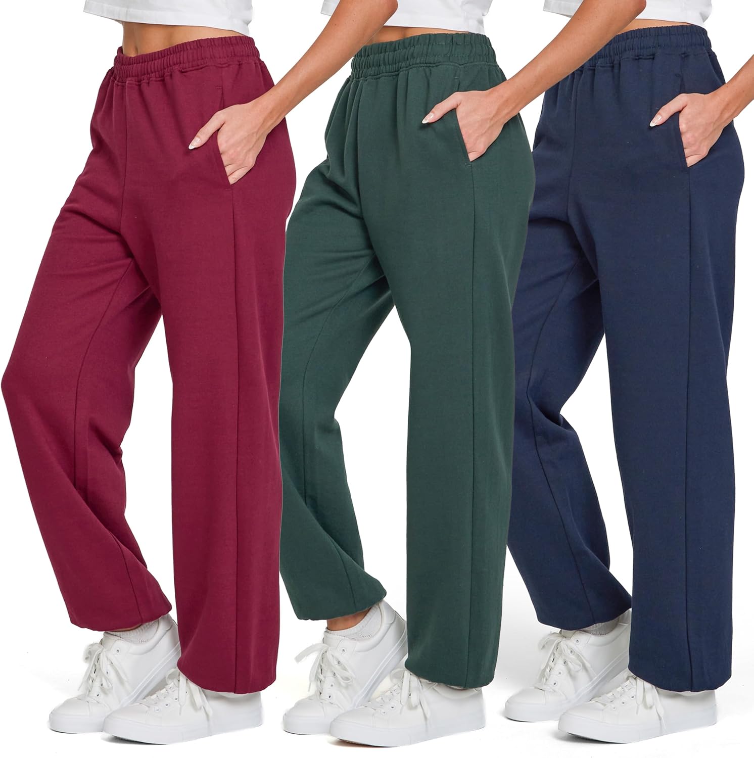 Ultra Performance Womens Joggers Wide Leg 3 Pack for Comfort
