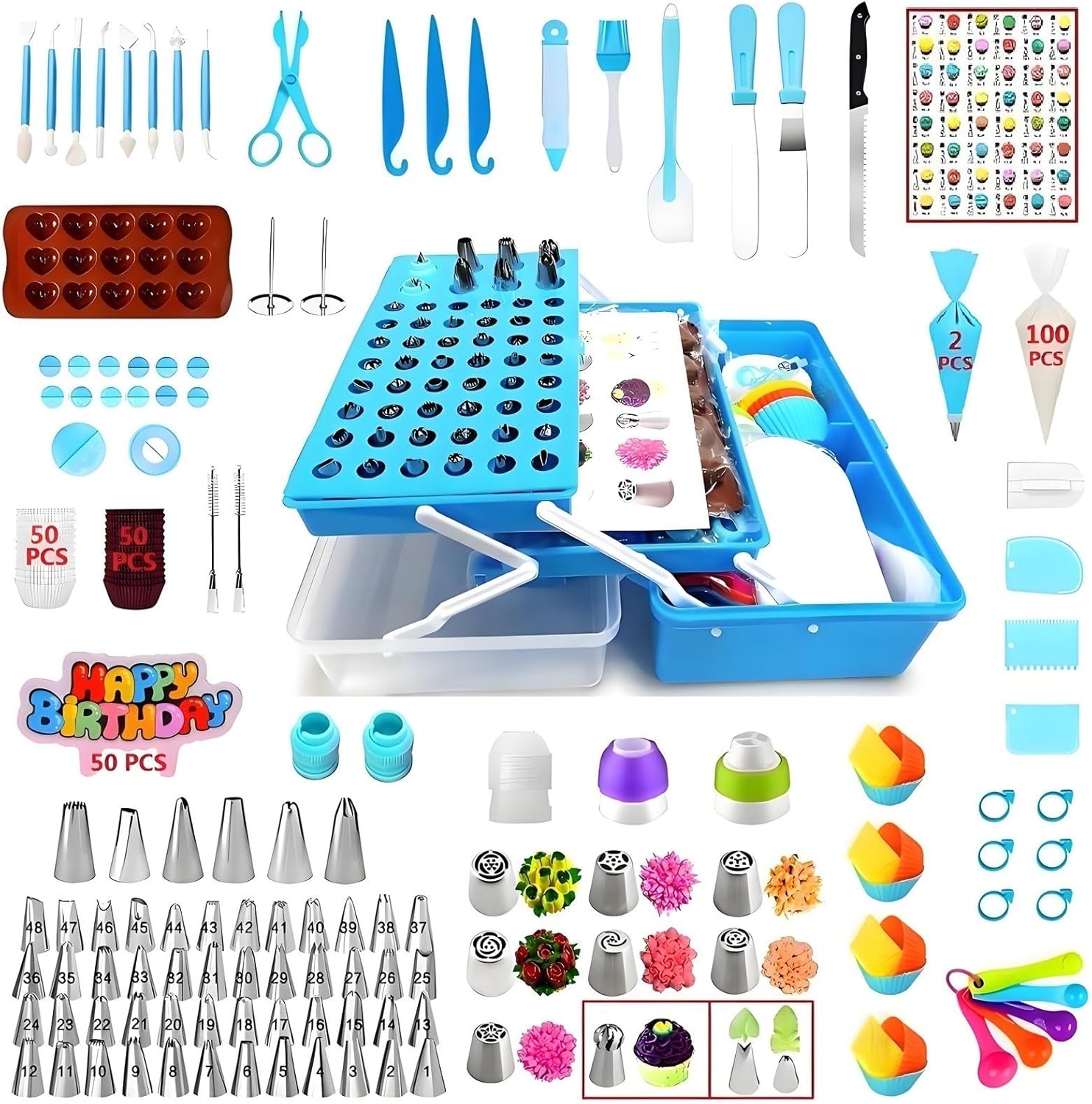 387 Pcs Cake Decorating Kit with Piping Bags and Tips Set