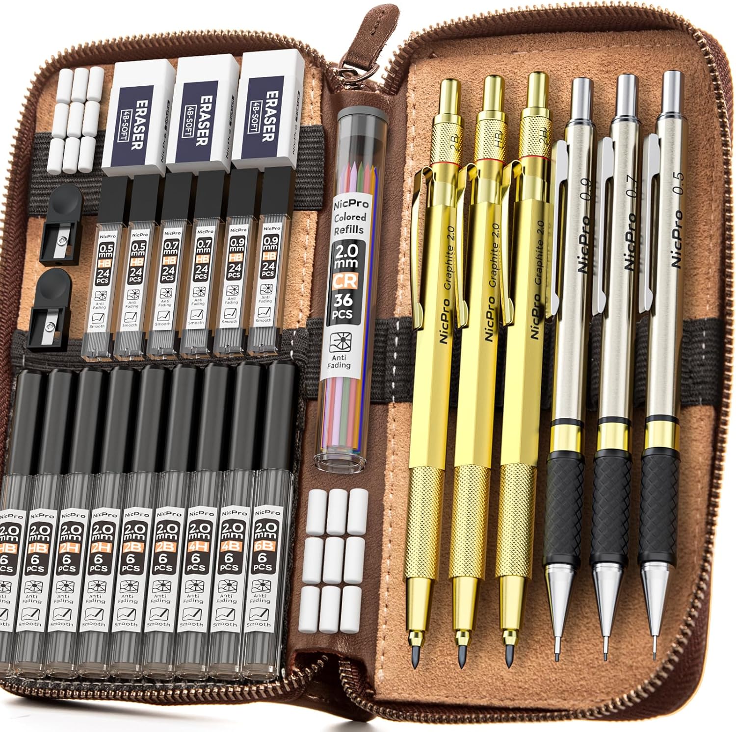 Nicpro 30PCS Art Mechanical Pencils Set for Sketching and Drawing