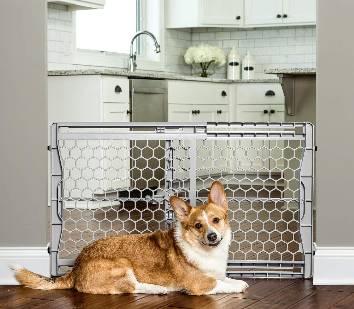 Durable Carlson Pet Easy Fit Dog Gate - Protects Walls, Perfect Fit 28-42 Wide