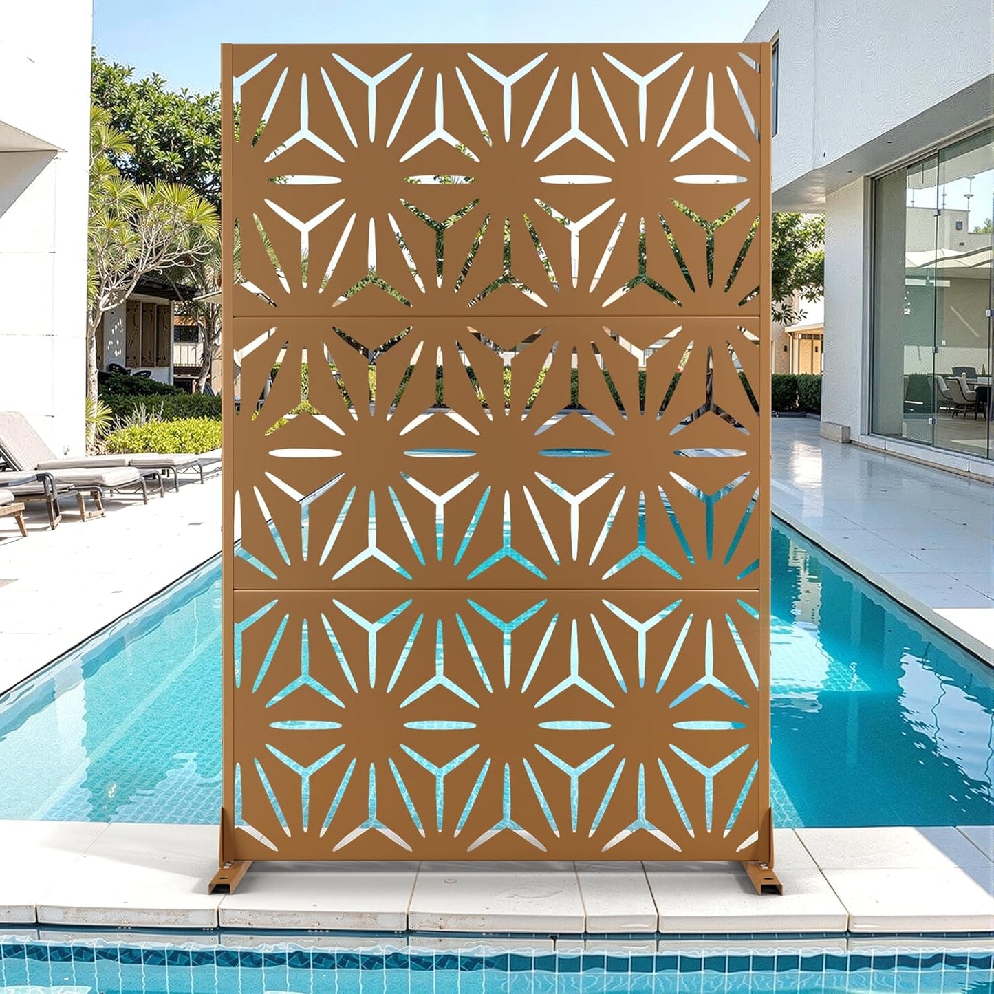 Metal Privacy Screen for Outdoor & Indoor Use, Stylish Panels