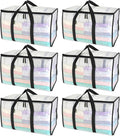 Oversized Clear Moving Bags 6-Pack - 24 Gallon Heavy Duty Totes