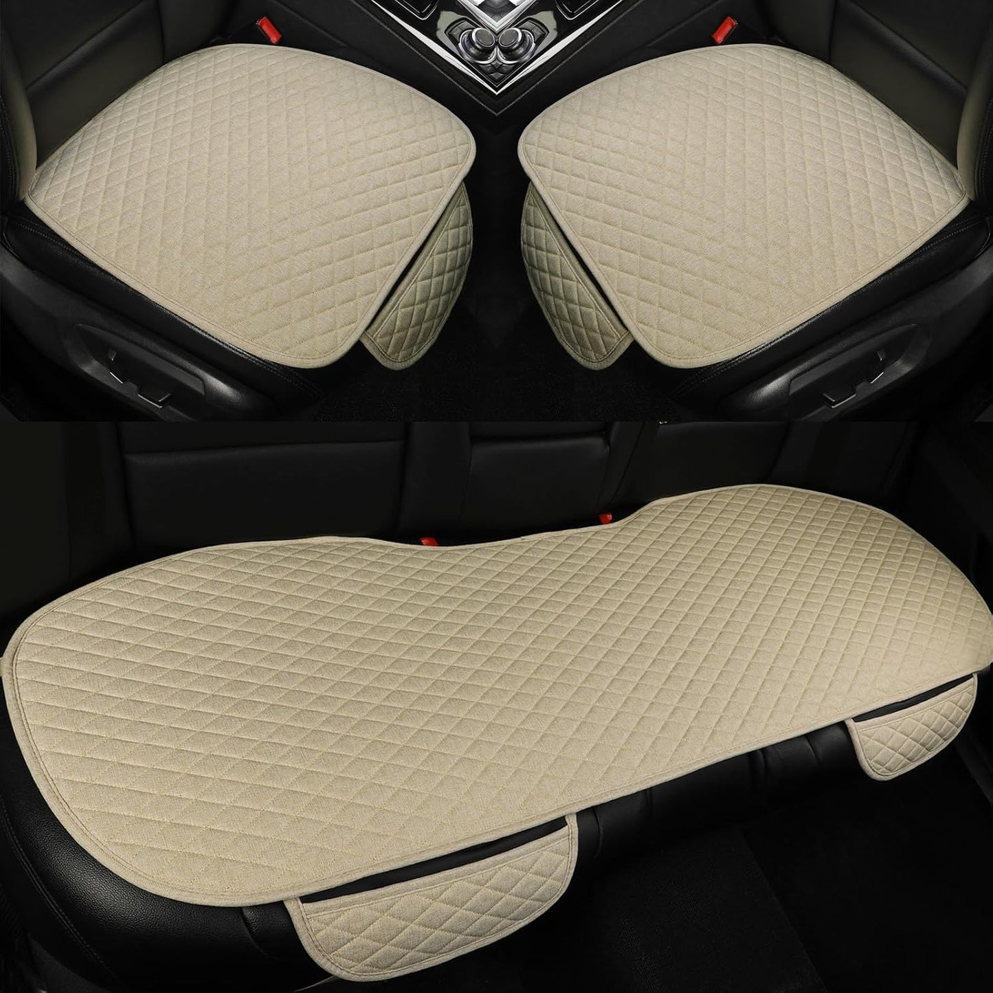 West Llama Linen Car Seat Covers for SUVs and Sedans - Beige