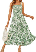 Women's 2025 Floral Boho Maxi Dress - Square Neck Sundress
