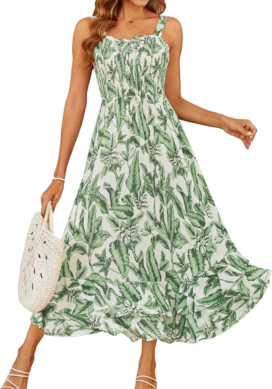Floral Boho Dress for Women - Summer Maxi Sundress Style