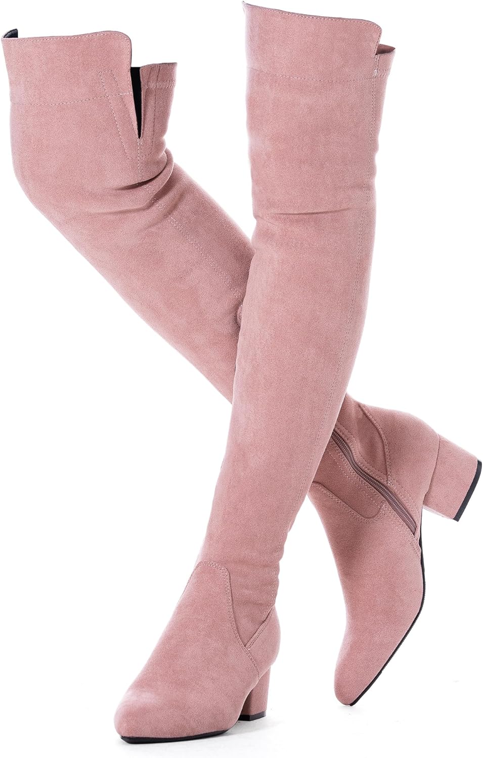 Stylish Over the Knee Boots for Women with Low Block Heels
