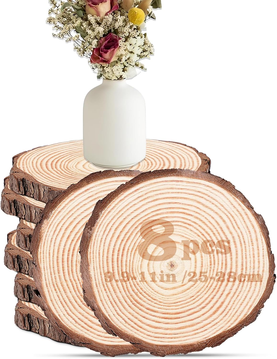 Natural Pine Wood Slices for Rustic Wedding Centerpieces