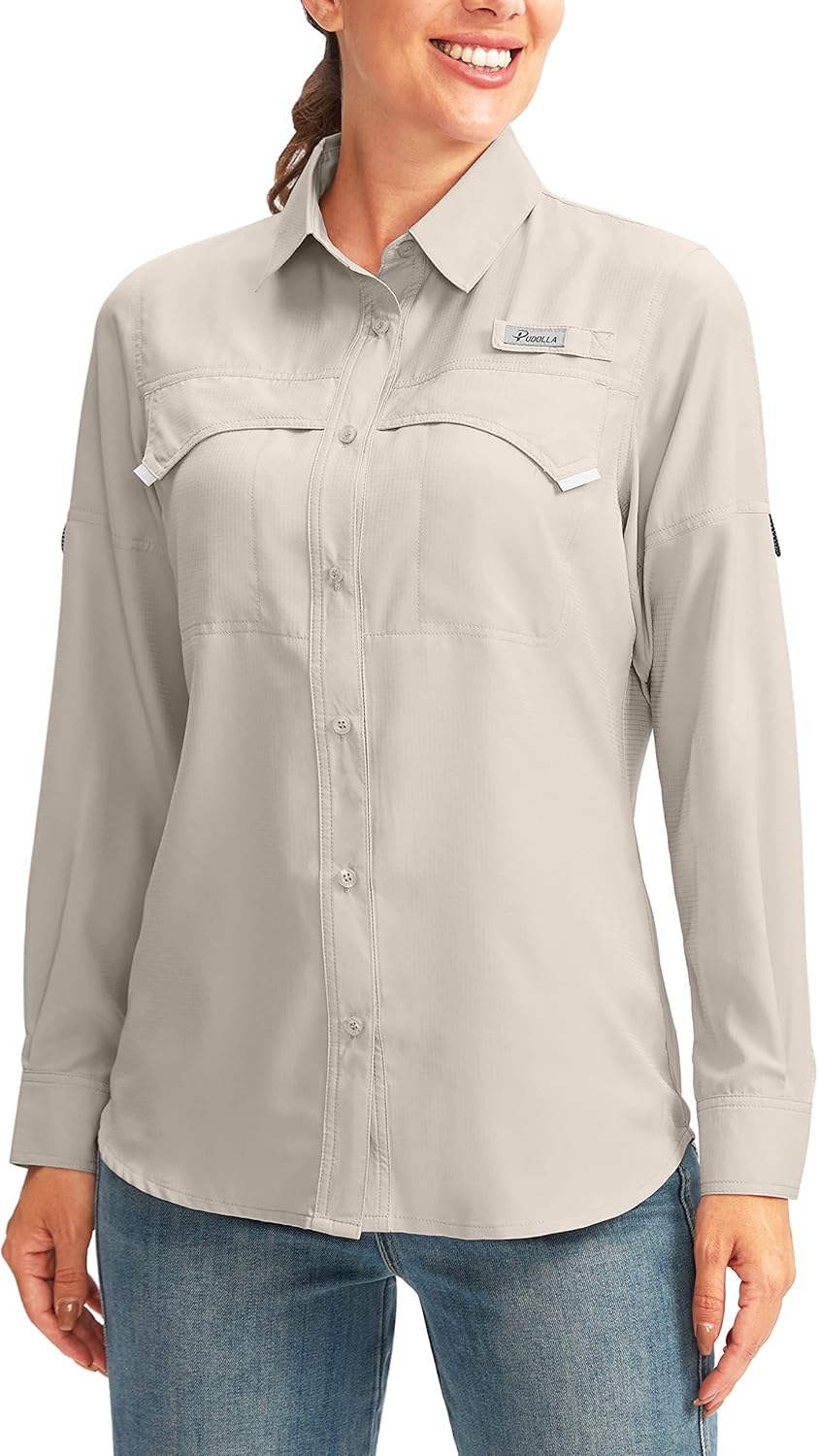 Pudolla Women's UPF 50+ UV Sun Protection Long Sleeve Shirts
