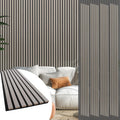 Wood Slat Acoustic Wall Panels 108 x 11 in - Rustic Gray Oak