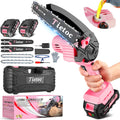 Pink Mini Chainsaw 6 in Cordless Portable Electric - Compact Power