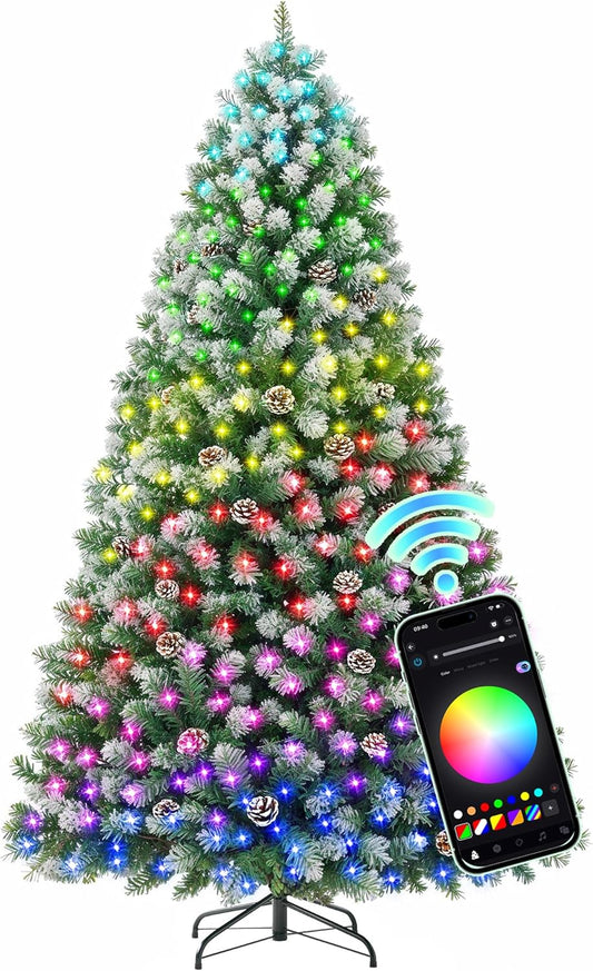 7.5ft Prelit Christmas Tree with 379 LED Lights for Home