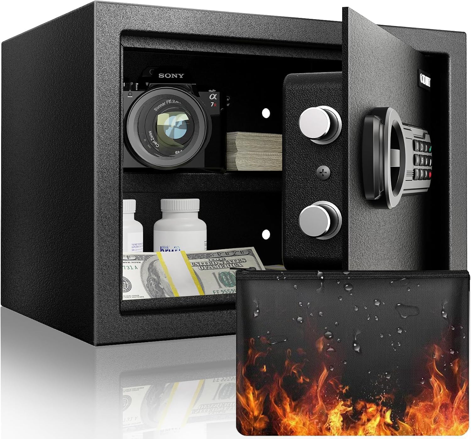 Goldenkey 1.6 Cu.Ft Modern Fireproof Safe for Valuables