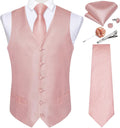 DiBanGu Mens Paisley Vest and Tie Set - Silk Waistcoat