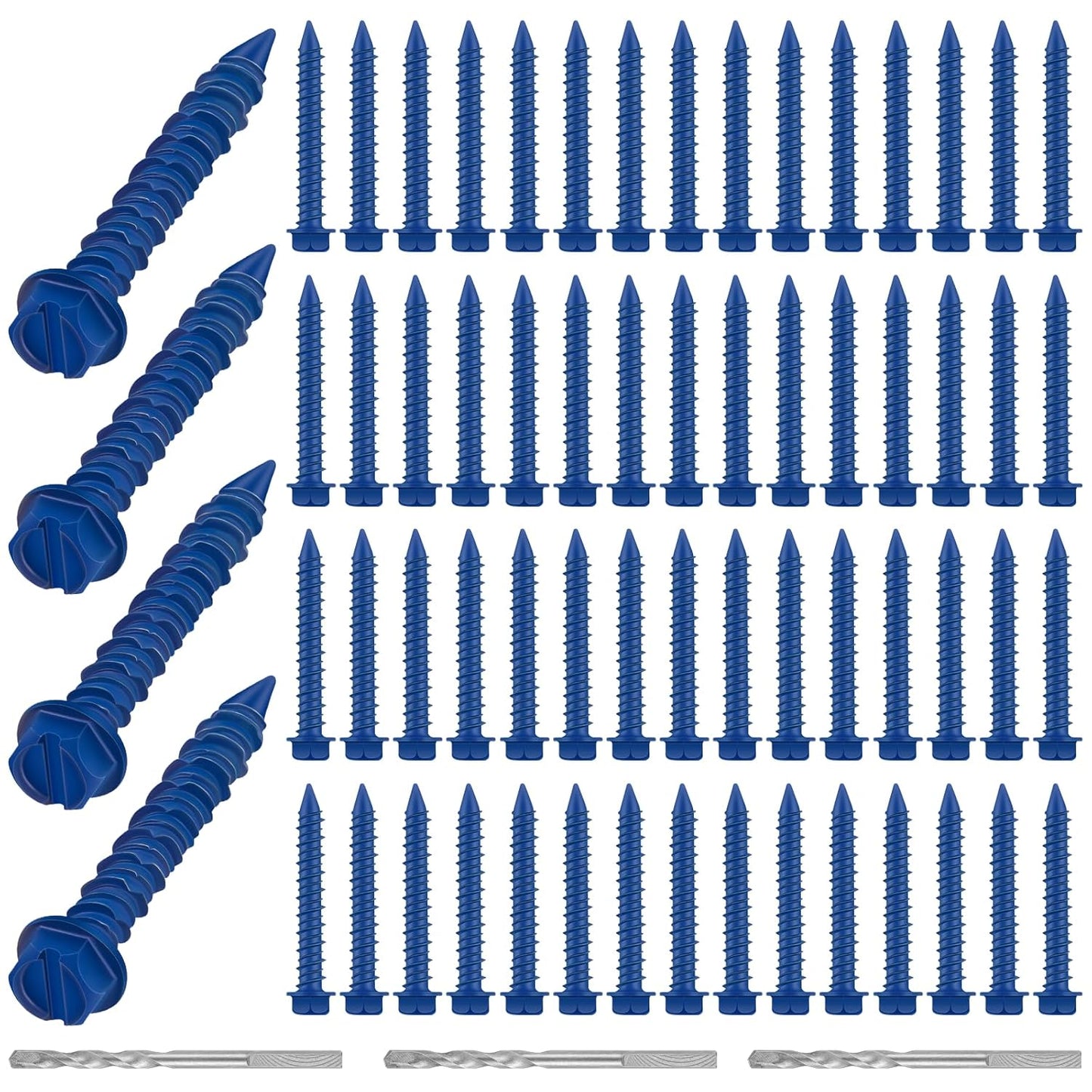 300 Qty 1/4in x 1-3/4in Hex Head Concrete Screws for Masonry