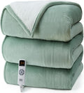 Heated Blanket Full Size - Soft Sherpa Electric Throw, 9 Levels