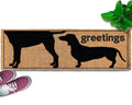 Funny Greetings Dog Door Mat 50x15 in - Oversized Welcome Mat