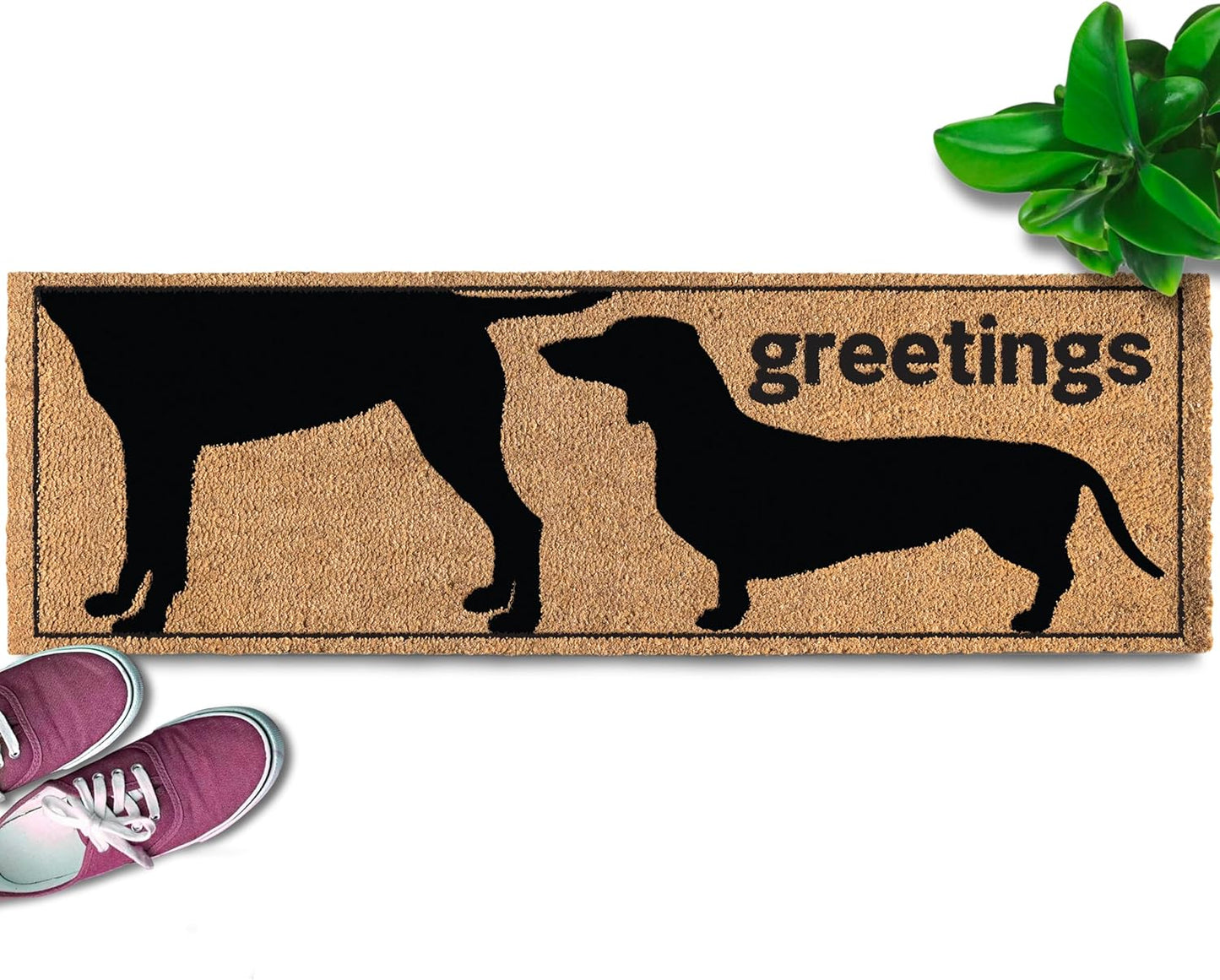 Funny Greetings Dog Door Mat for Dog Lovers - 50x15 Inch