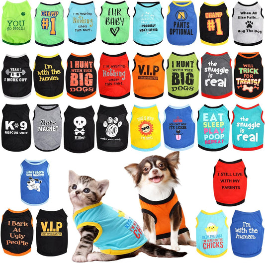 30 Pcs Dog Clothes for Small Dogs Boys - Soft and Breathable