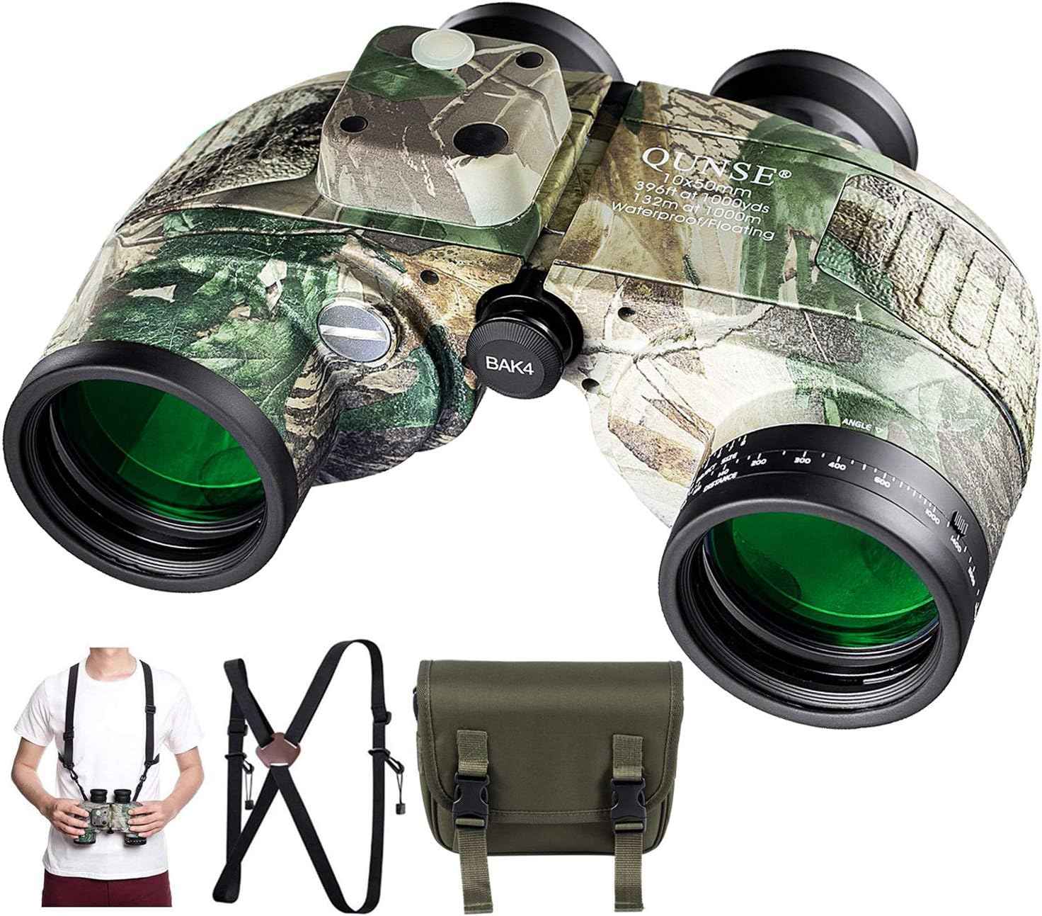 10X50 Marine Binoculars for Adults with Rangefinder Compass