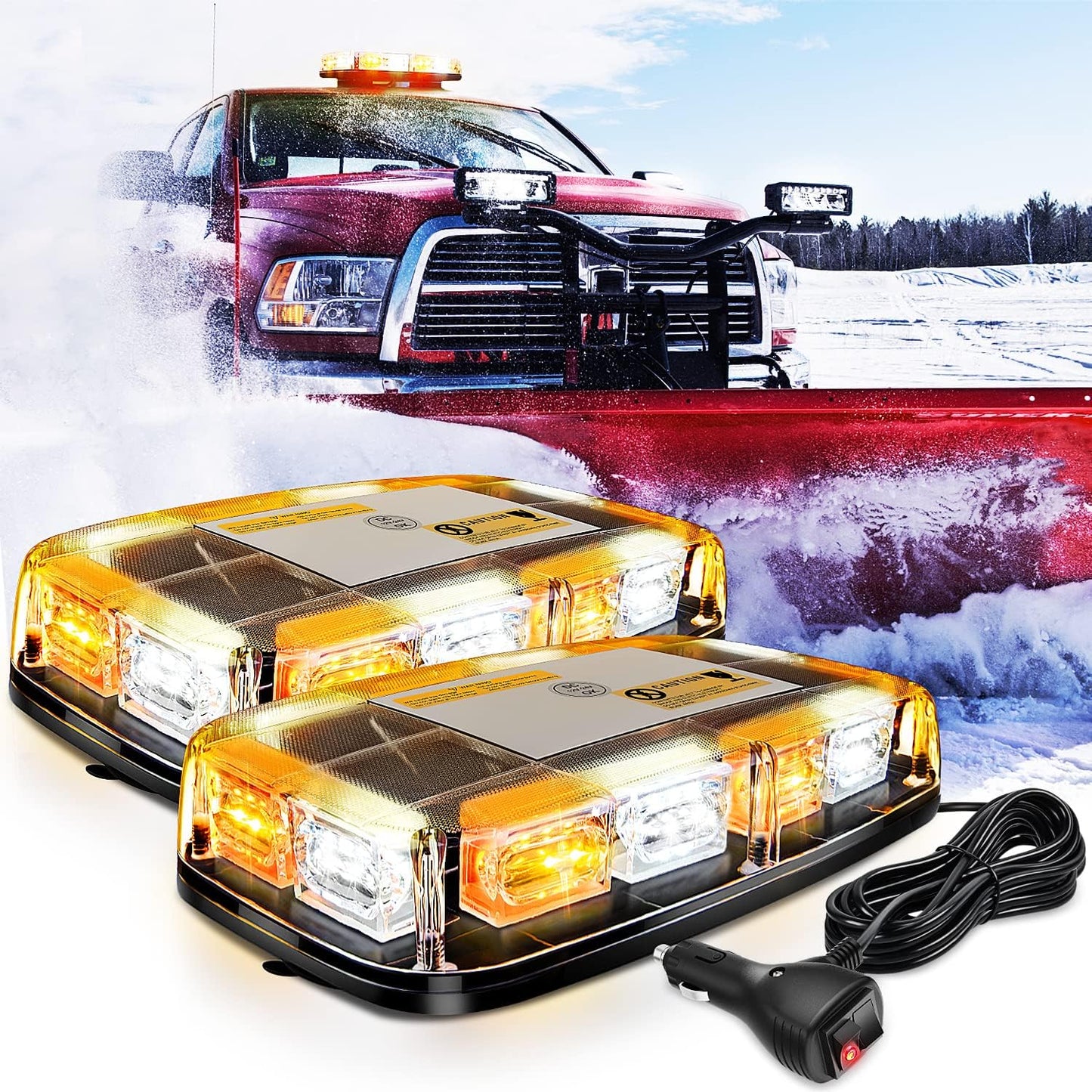 Nilight 12 Inch Roof Top Strobe Lights for Emergency Vehicles