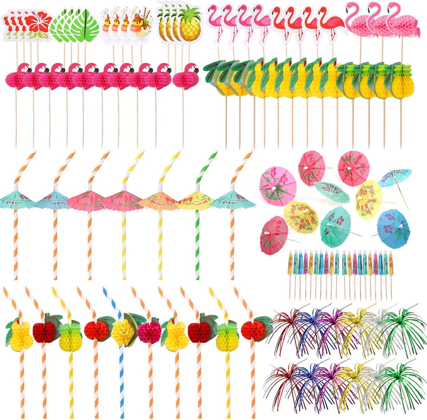 Summer Party Decor Set - 180pc Hawaii Cocktail Kit
