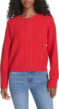 Womens Cable Crewneck Pullover Sweater - Classic Everyday Layer