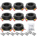 8 Pack 50ft Video Power Cable for CCTV - Complete BNC Kit