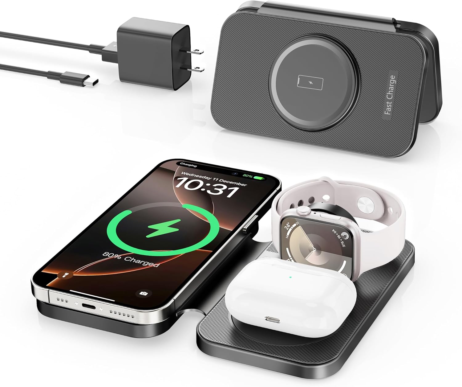 RYND 2025 Latest 3-in-1 Magnetic Wireless Charger: Ultimate Travel Charging Solution