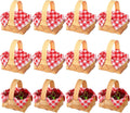 Christmas Mini Woven Baskets with Napkins - 12 Pack Medium