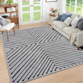 Bedroom Area Rug 5x7 Geometric Rug Machine Washable - Soft Low Pile