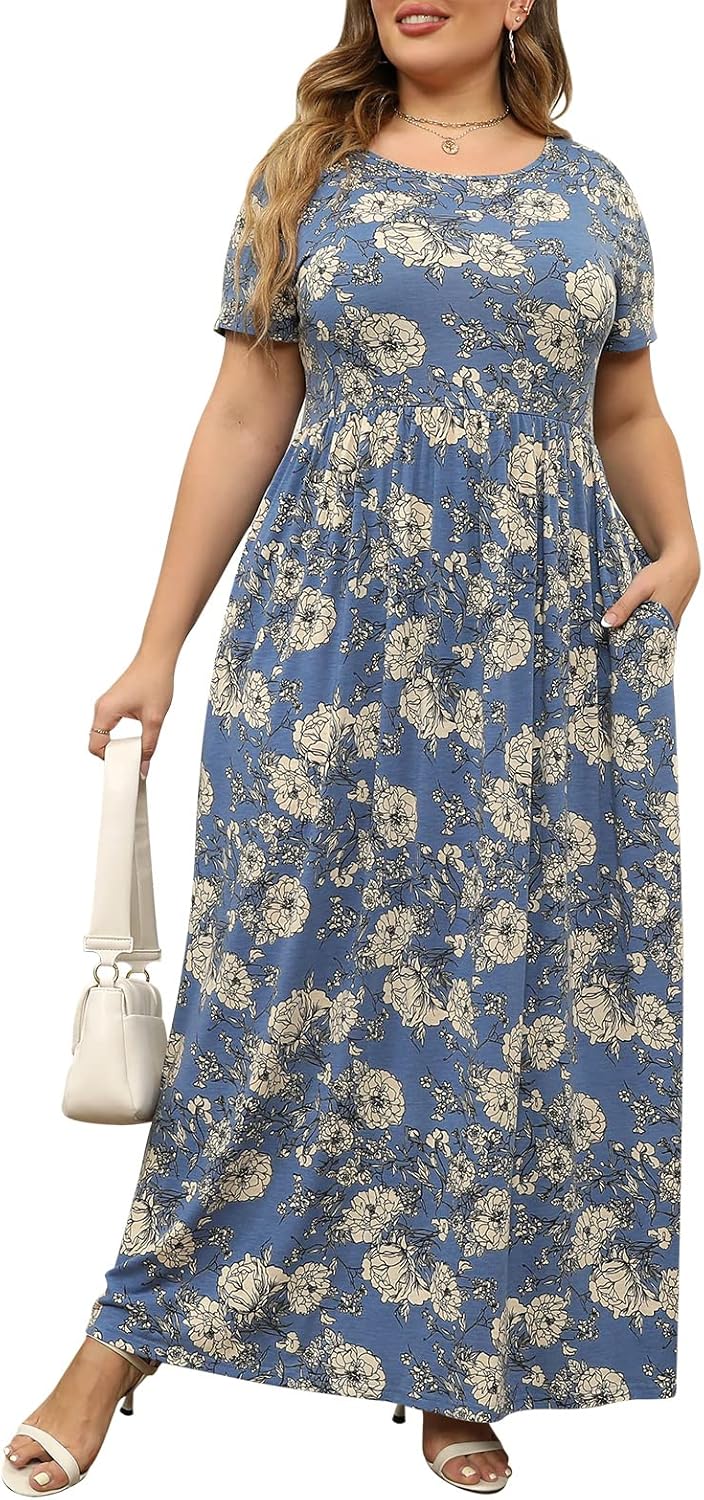 Plus Size Maxi Dresses for Curvy Women with Pockets