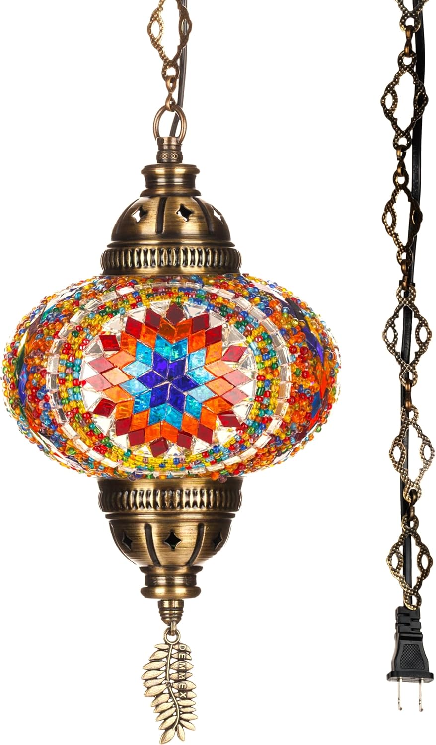 Handcrafted Turkish Moroccan Mosaic Pendant Light Fixture for Home