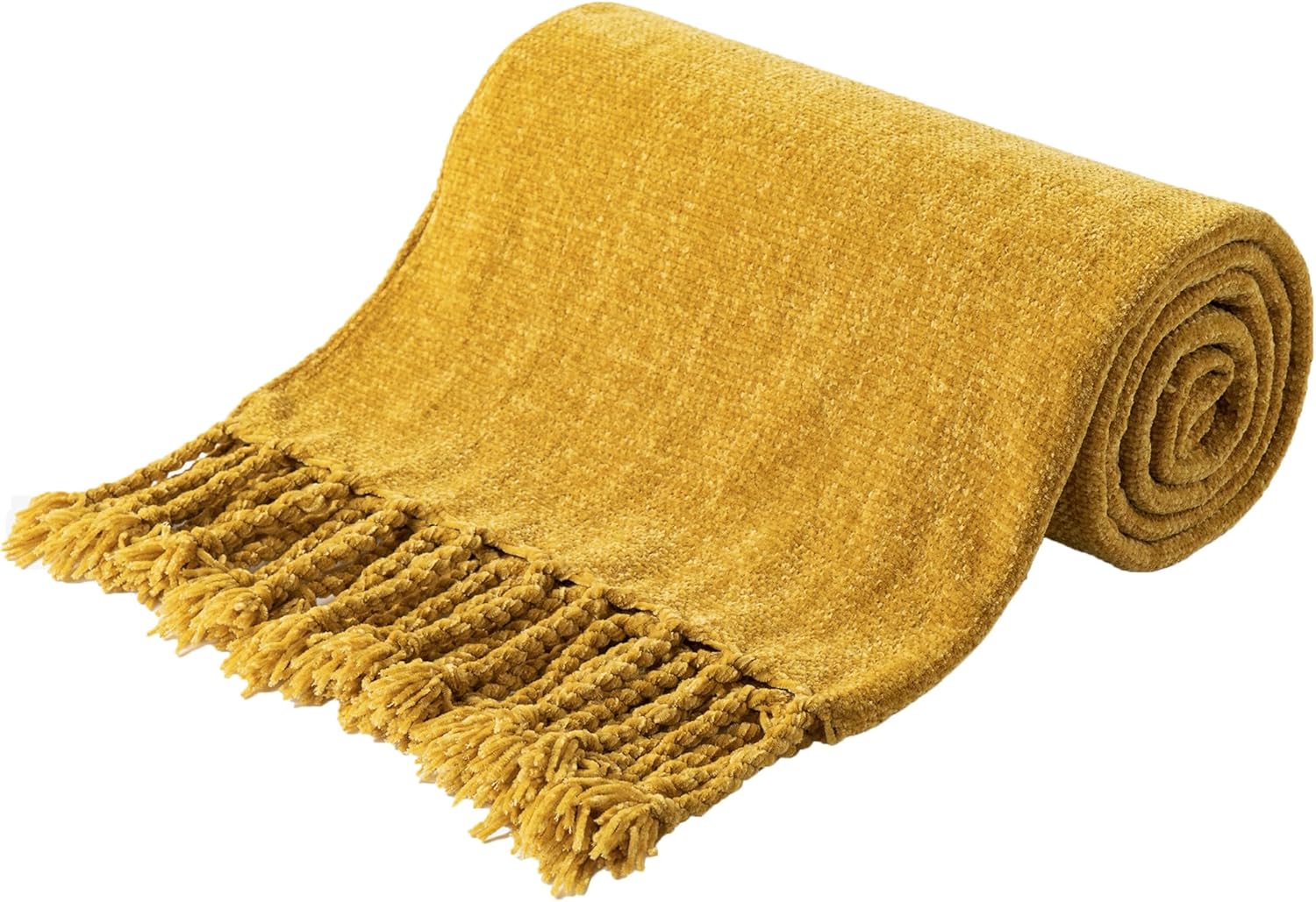 BATTILO HOME Mustard Yellow Throw Blanket for Couch and Bed
