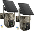 4G LTE Cellular Trail Camera 2 Pack - 2.5K Solar Hunting Cam